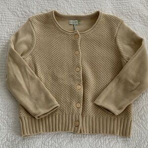 Sahalie Women's Beige Knit Button-Up Cardigan